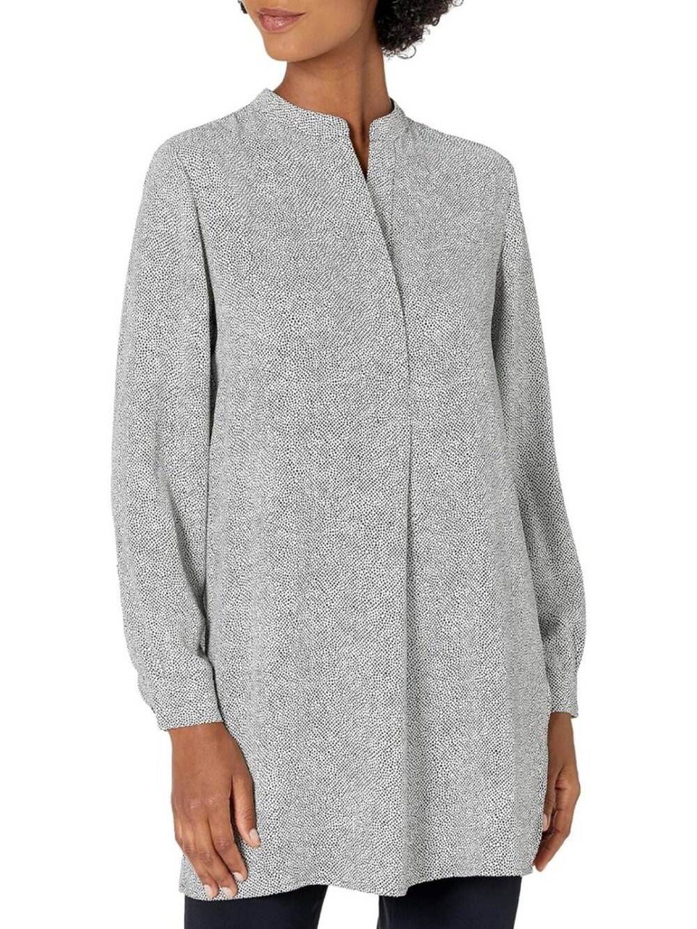 Chic Women's Split Neck Long Tunic Blouse - Stylish & Versatile Top for Any